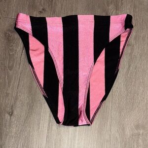 Pink and Black Striped Bikini Bottom